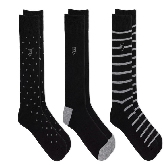 Chaps Classic Dress Dot Crew Socks , Pack Of 3 - Picture 1 of 6